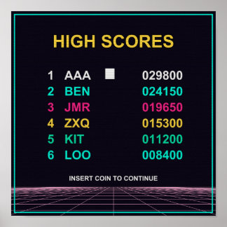Hoogste Score - Retro Arcade CRT Poster