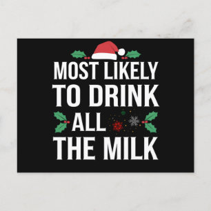 Hoogstwaarschijnlijk alle Drink van de melk kerst Briefkaart
