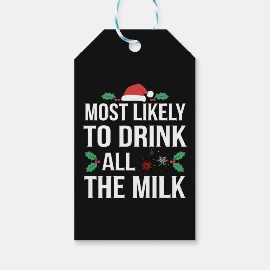 Hoogstwaarschijnlijk alle Drink van de melk kerst Cadeaulabel (Achterkant)