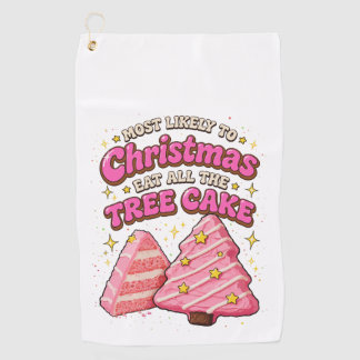 Hoogstwaarschijnlijk alle kerstboomcake opeten golfhanddoek