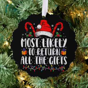 Hoogstwaarschijnlijk alle kerstcadeaus terugbrenge ornament kaart