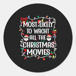 Hoogstwaarschijnlijk alle kerstfilms te bekijken F Ronde Sticker