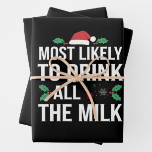 Hoogstwaarschijnlijk Alle Melk Drinken Kerst Match Inpakpapier Vel