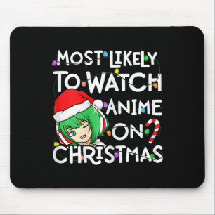 Hoogstwaarschijnlijk anime kijken op kerst Santa-h Muismat