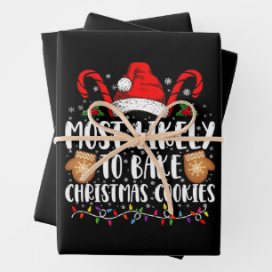 Hoogstwaarschijnlijk Bake Christmas Cookie Xmas Fa Inpakpapier Vel