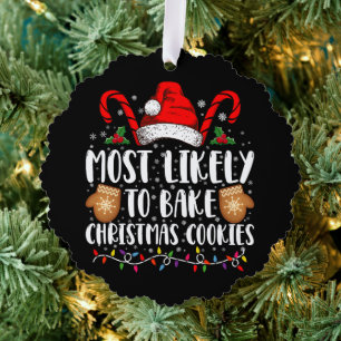 Hoogstwaarschijnlijk bakken we Kerstkoekjes Kerstm Ornament Kaart