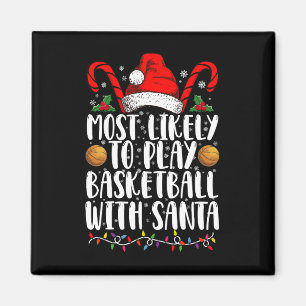 Hoogstwaarschijnlijk basketbal spelen met Kerstman Magneet