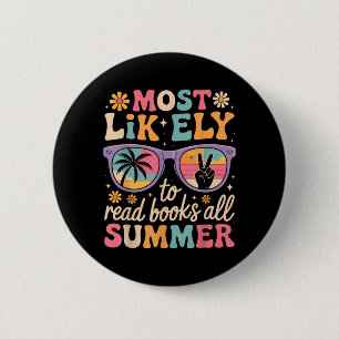 Hoogstwaarschijnlijk Boeken Lezen Zomer Leraar Stu Ronde Button 5,7 Cm