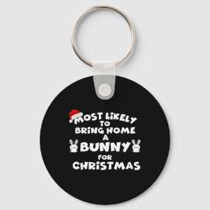 Hoogstwaarschijnlijk brengen Bunny Christmas Funny Sleutelhanger