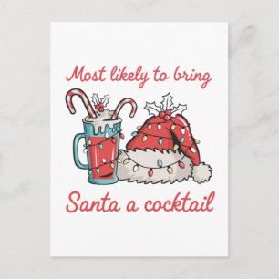Hoogstwaarschijnlijk brengt Santa een cocktail Lus Briefkaart