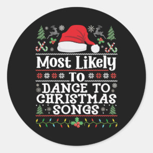 Hoogstwaarschijnlijk dansen op kerstliedjes - Kers Ronde Sticker