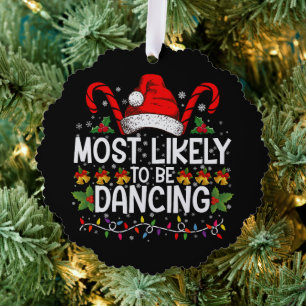 Hoogstwaarschijnlijk dansende bijpassende familie ornament kaart