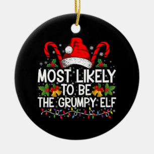 Hoogstwaarschijnlijk de chagrijnige elf grappige K Keramisch Ornament
