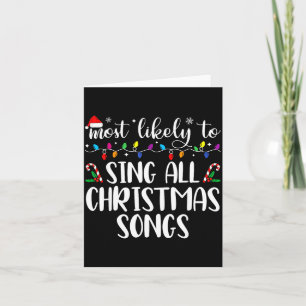 Hoogstwaarschijnlijk de hele familie zingt kerstli kaart