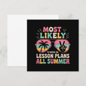 Hoogstwaarschijnlijk de hele zomer aan lesplannen  kaart (Voorkant / Achterkant)