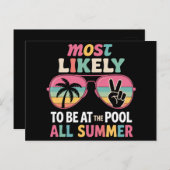 Hoogstwaarschijnlijk de hele zomer bij het zwembad briefkaart (Voorkant / Achterkant)