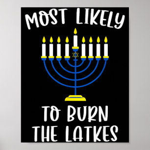 Hoogstwaarschijnlijk de latkes Hanukkah-groep verb Poster