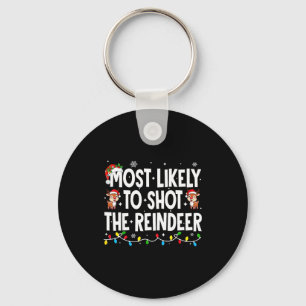 Hoogstwaarschijnlijk de rendieren Xmas familie-mat Sleutelhanger