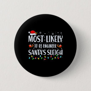 Hoogstwaarschijnlijk de slee van de kerstman opnie ronde button 5,7 cm