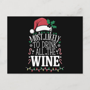 Hoogstwaarschijnlijk Drink Kerstmis de hele wijnfa Feestdagenkaart