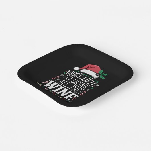 Hoogstwaarschijnlijk Drink Kerstmis de hele wijnfa Papieren Bordje (Gebogen)