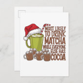 Hoogstwaarschijnlijk Drink Matcha en kijken Elf Xm Aankondigingskaart (Voorkant / Achterkant)