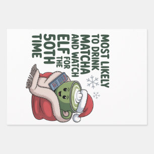 Hoogstwaarschijnlijk Drink Matcha en kijken Elf Xm Inpakpapier Vel