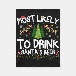 Hoogstwaarschijnlijk Drink Santa's Beer Christmas  Fleece Deken