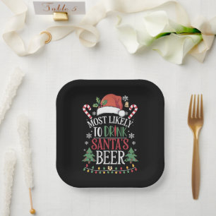Hoogstwaarschijnlijk Drink Santa's Beer Matching X Papieren Bordje
