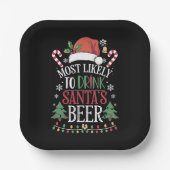 Hoogstwaarschijnlijk Drink Santa's Beer Matching X Papieren Bordje (Voorkant)