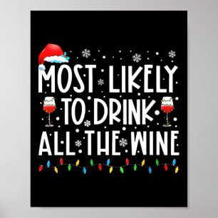 Hoogstwaarschijnlijk Drinkt Al De Wijn Familie Mat Poster