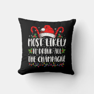 Hoogstwaarschijnlijk Drinkt Alle Champagne Xmas Dr Kussen