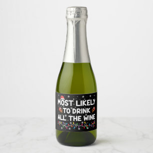 Hoogstwaarschijnlijk Drinkt Alle Wijn Familie Kers Sparkling Wijnetiket