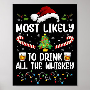 Hoogstwaarschijnlijk Drinkt De Helaas Alle Whiskey Poster