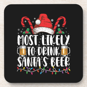 Hoogstwaarschijnlijk Drinkt Santa's Bier Kerst Dri Onderzetter