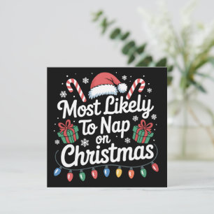 Hoogstwaarschijnlijk een dutje doen op kerst famil feestdagenkaart