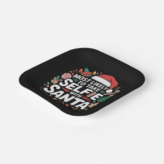 Hoogstwaarschijnlijk een selfie maken met de kerst papieren bordje (Gebogen)