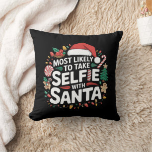 Hoogstwaarschijnlijk een selfie maken met kerstman kussen