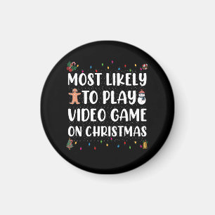 Hoogstwaarschijnlijk een videospel spelen op kerst magneet