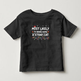 Hoogstwaarschijnlijk een zwerfkat met Kerstmis mee Kinder Shirts