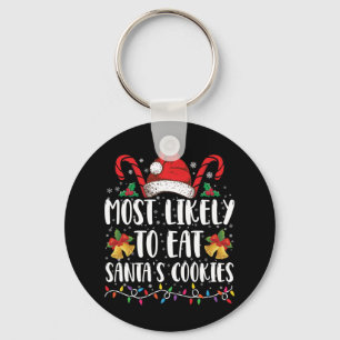 Hoogstwaarschijnlijk gaat Kerstmannen koekjes eten Sleutelhanger