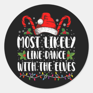 Hoogstwaarschijnlijk gaat Line Dance met de elfen Ronde Sticker