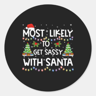 Hoogstwaarschijnlijk Gaat Sy Met Sinterklaas Kerst Ronde Sticker