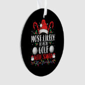 Hoogstwaarschijnlijk golf spelen met Kerstman Fami Ornament (voorkant)