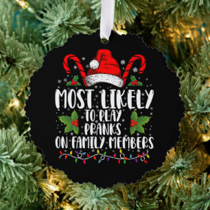 Hoogstwaarschijnlijk grapjes uithaalt met familiel ornament kaart