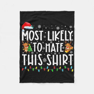 Hoogstwaarschijnlijk haat deze kerstpyjama voor he fleece deken