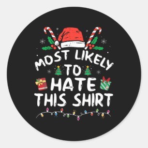 Hoogstwaarschijnlijk haat deze kerstpyjama voor he ronde sticker