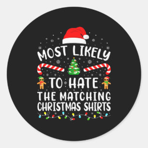 Hoogstwaarschijnlijk haat overeenkomende kerst fam ronde sticker