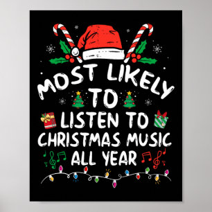 Hoogstwaarschijnlijk het hele jaar door kerstliedj poster