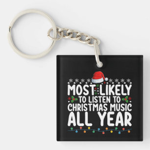 Hoogstwaarschijnlijk het hele jaar door kerstmuzie sleutelhanger